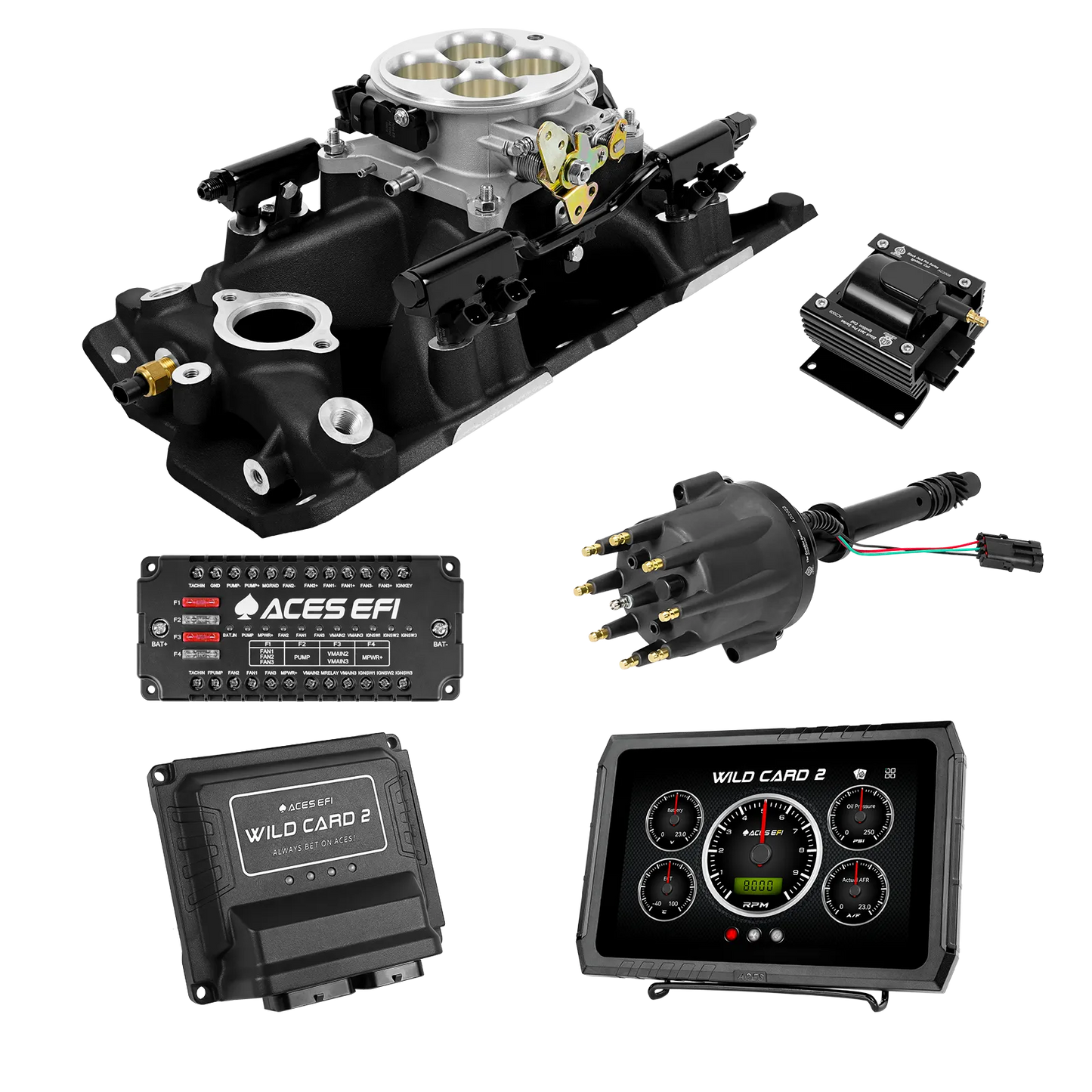 SBC Single Plane 4BBL Multi-Port Fuel Injection Package w/Aces Wildcard 2 ECU