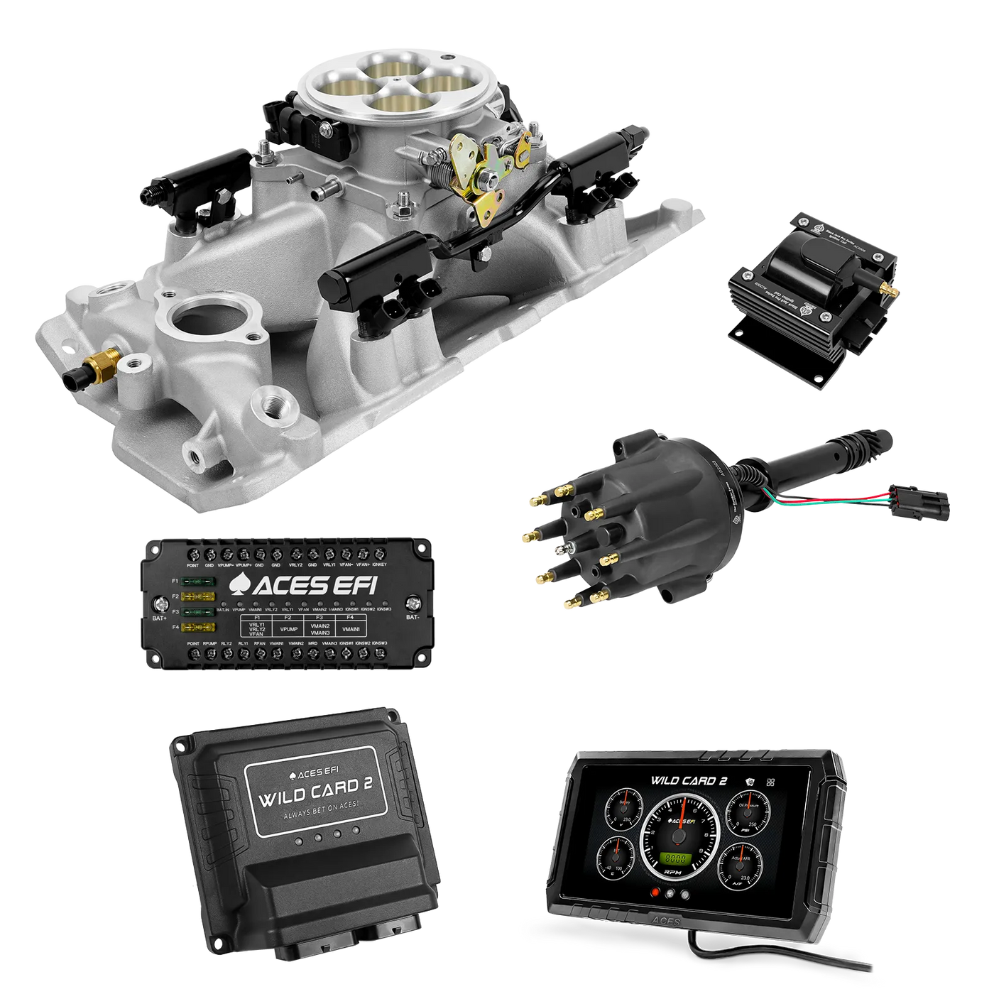 SBC Single Plane 4BBL Multi-Port Fuel Injection Package w/Aces Wildcard 2 ECU