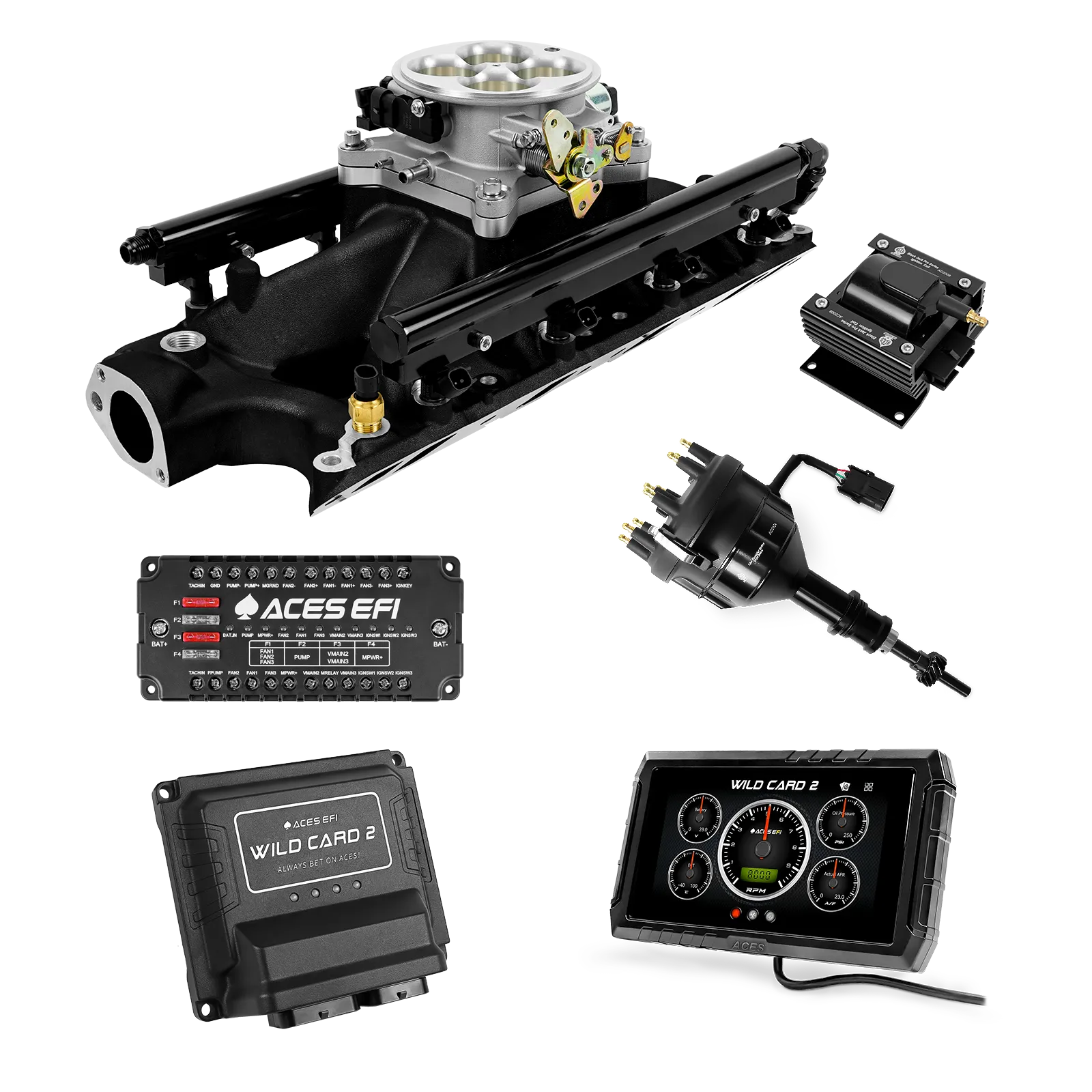  FLASH if サソリバックル SBF 302 Single Plane 4BBL Multi-Port Fuel Injection Package w/Aces
