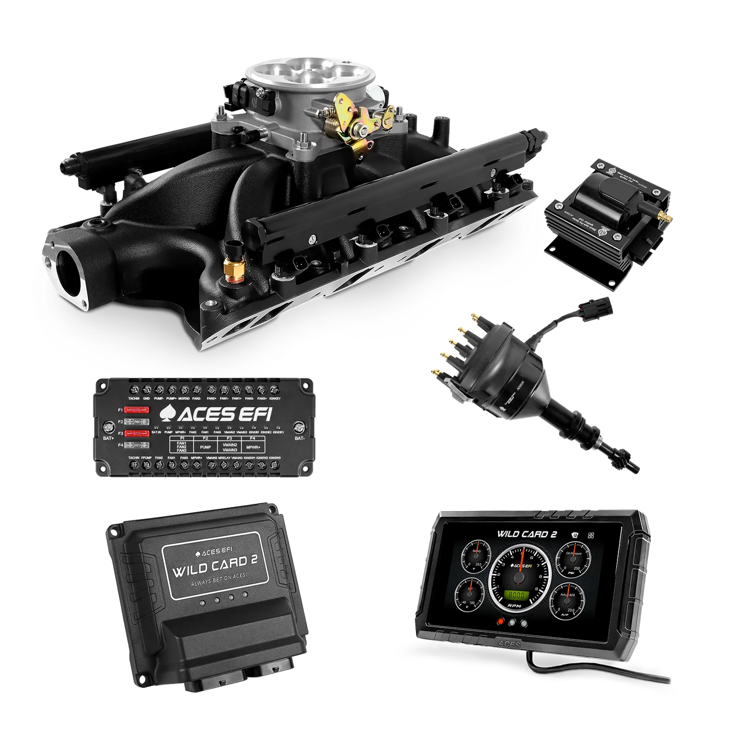 SBF 351W Single Plane 4BBL Multi-Port Fuel Injection Package w/Aces Wildcard 2 ECU