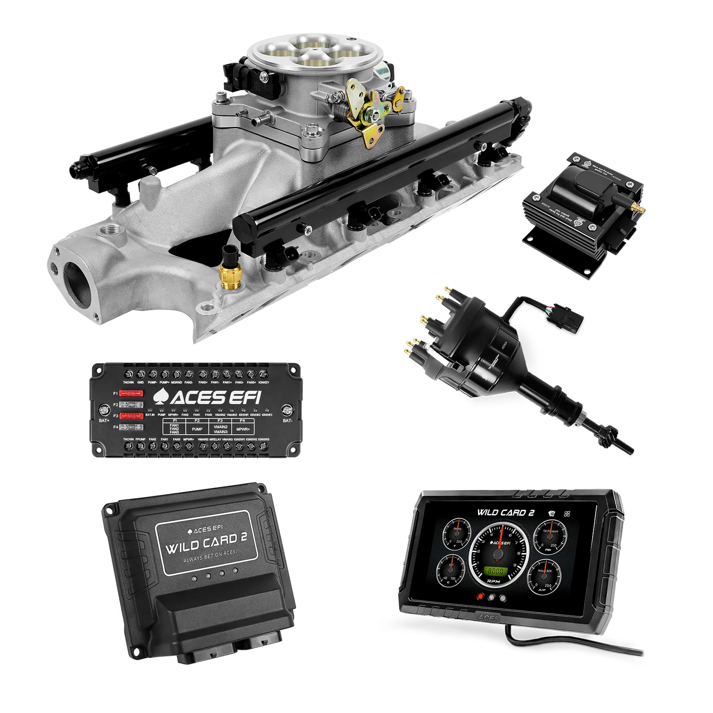 SBF 302 Single Plane 4BBL Multi-Port Fuel Injection Package w/Aces Wildcard 2 ECU