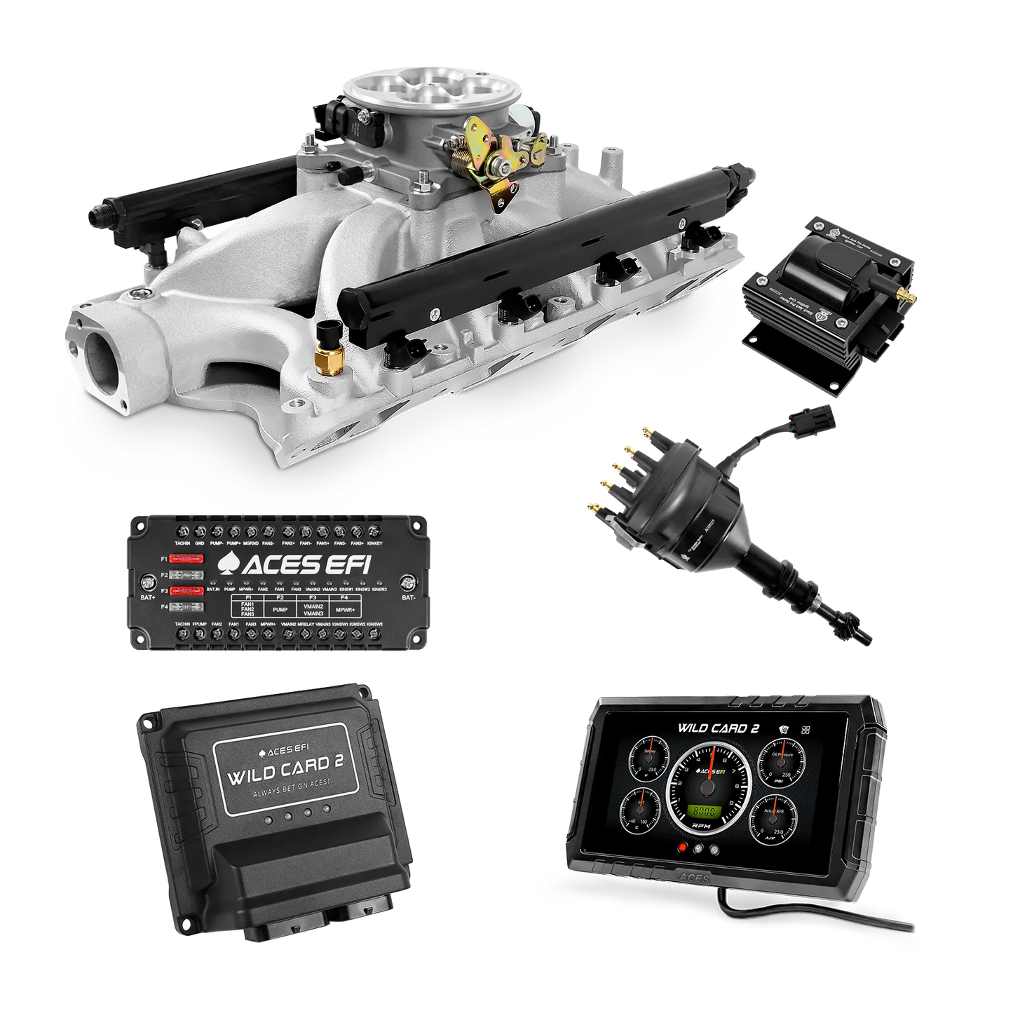 SBF 351W Single Plane 4BBL Multi-Port Fuel Injection Package w/Aces Wildcard 2 ECU