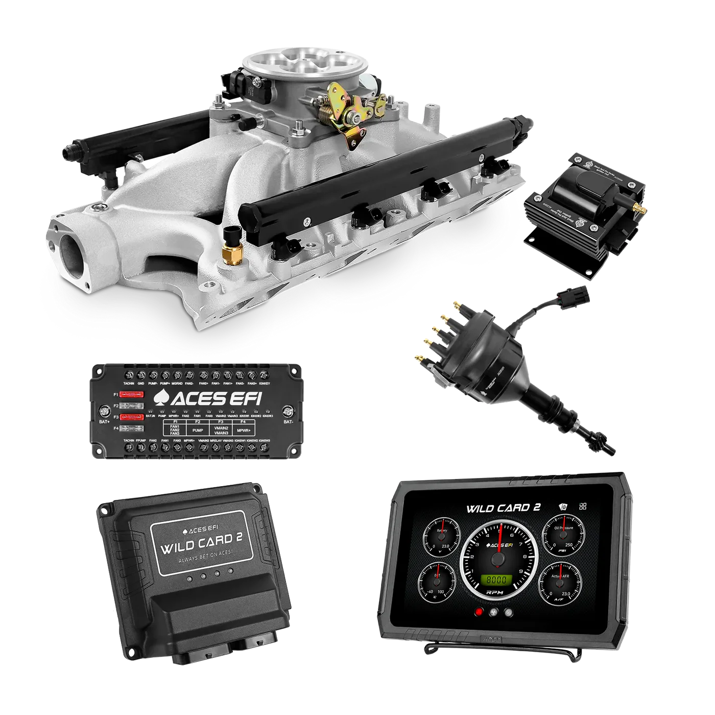 SBF 351W Single Plane 4BBL Multi-Port Fuel Injection Package w/Aces Wildcard 2 ECU