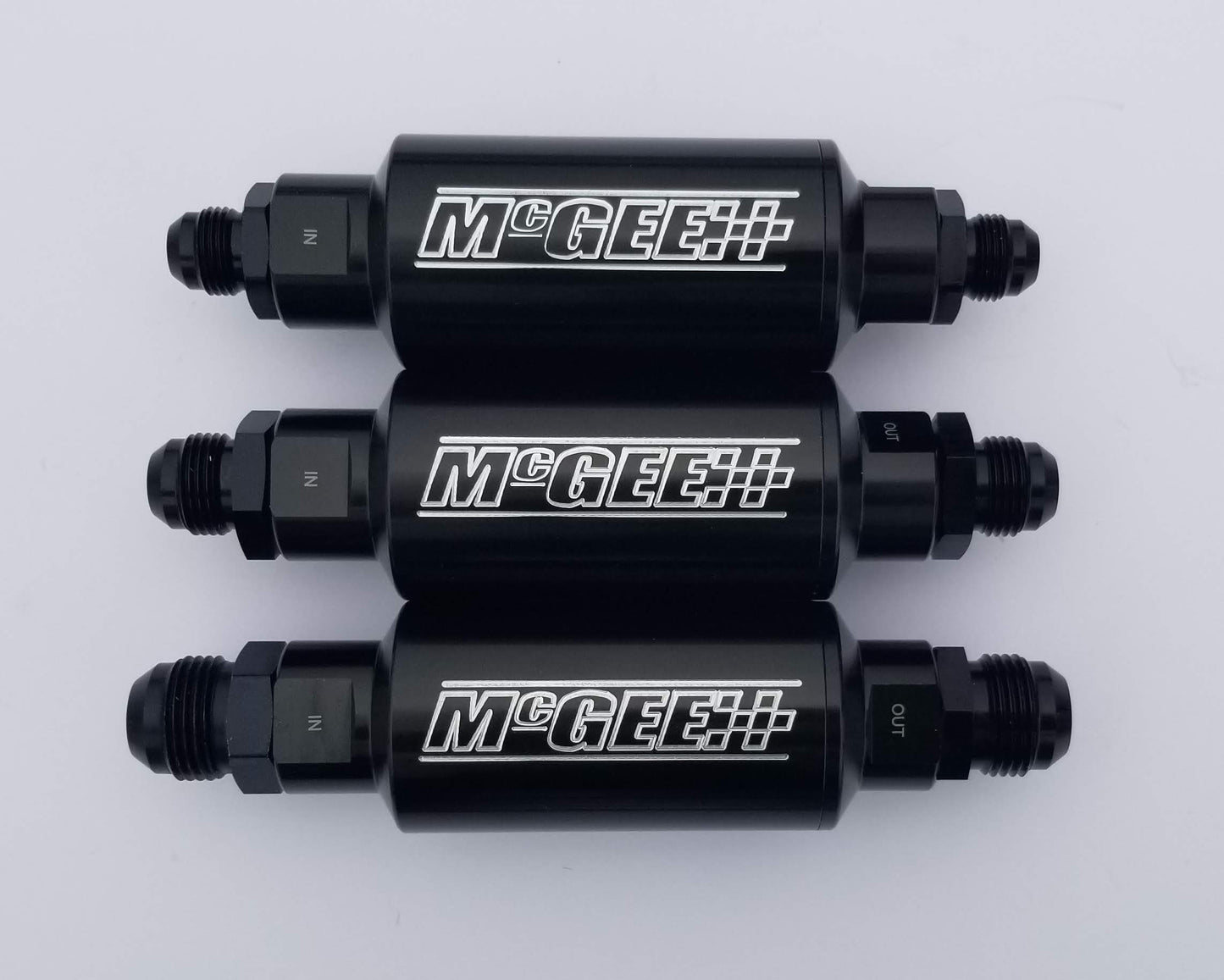 McGEE 100 Micron Billet Aluminum Fuel Filter -8AN -10AN -12AN
